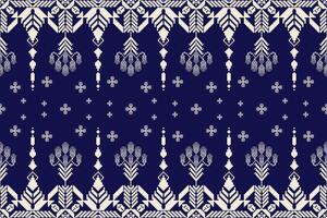 Geometric floral pattern background, flower ethnic pixel pattern,Aztec style,abstract background. vector