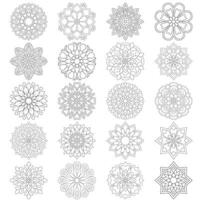 20 Easy Floral Mandala pattern design set Mandalas coloring book pages, File vector