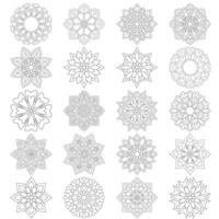20 Simple Floral Mandala pattern design set Mandalas coloring book pages, File vector