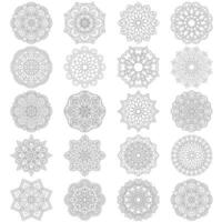 20 Easy Mandala Floral pattern design set Mandalas coloring book pages, File vector