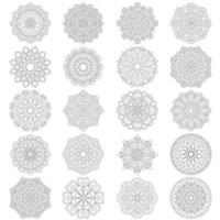 20 Flower Mandala pattern design set Mandalas coloring book pages, File vector