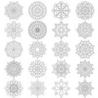 20 Simple Flower Mandala pattern design set Mandalas coloring book pages, File vector