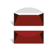 Envelope Die line template, With 3D Box, Size 9.5 x 4.125, Filer vector