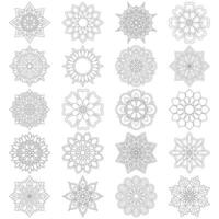 20 Simple Floral Mandala design set Mandalas coloring book pages, File vector