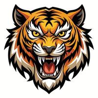the head of a tiger is shown in this illustration white background vector