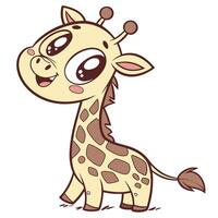 cute cartoon giraffe illustration background vector