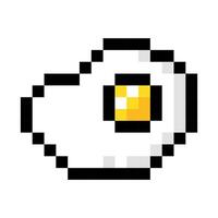 Fried egg pixel art isolated on a white background. 8 bit illustration. vector