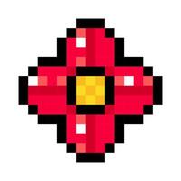 Flower pixel art isolated on a white background. 8 bit illustration. vector