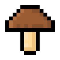 Mushroom pixel art isolated on a white background. 8 bit illustration. vector