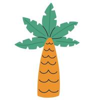 Cute palm tree in flat style isolated on white background. vector