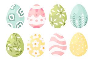 Set of cartoon Easter eggs isolated on a white background. Easter illustration. vector
