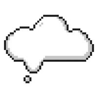 Cloud pixel speech bubble isolated on white background. Pixel element. 8-bit style illustration. vector