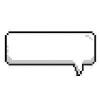 Horizontal pixel speech bubble isolated on background. Pixel element. 8-bit style illustration. vector