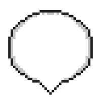 Round pixel speech bubble isolated on white background. Pixel element. 8-bit style illustration. vector