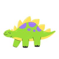 Cute green Stegosaurus character isolated on a white background. illustration. vector