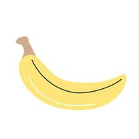 Banana in flat style isolated on white background. Summer clipart. vector