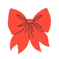 Red bow isolated on white background. Clipart bow flat illustration. vector
