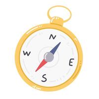 A compass in a cartoon flat style. illustration isolated on a white background. vector