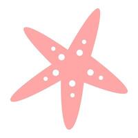 Starfish in flat style isolated on white background. Summer clipart. vector