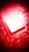 Computer Processor and Blinking Lines in Red Color Palette video