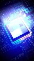 Computer Processor and Light Rays - Vertical Animation video