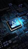 AI Word on Computer Processor and Motherboard video