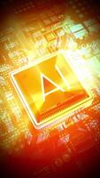 Artificial Intelligence - AI Word on Computer Processor - Red, Orange and Yellow Colors video