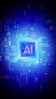 Artificial Intelligence - AI Word on Computer Processor and Light Rays - Top View video