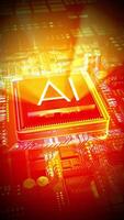 Artificial Intelligence - AI Word on Computer Processor - Red and Orange Colors video