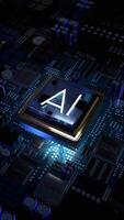 Artificial Intelligence - AI Word on Rotating Computer Processor video