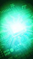 Computer Processor in Green Color Palette - Vertical Animation video