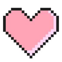 Heart pixel art isolated on a white background. 8 bit illustration. vector