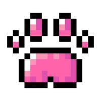 Paw pixel art isolated on a white background. 8 bit illustration. vector