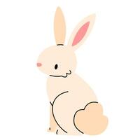 Cute sitting bunny isolated on white background. vector