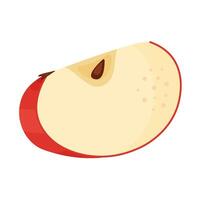 Red ripe apple segment or slice, fresh garden fruit. Hand drawn food clipart. slice of fresh Red apple fruit, Flat style isolated on transparent background. Red Delicious apple illustration vector