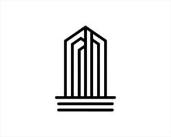 A black and white logo for a skyscraper vector