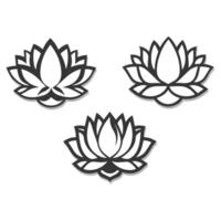 Lotus flower sticker design element vector