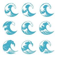 Seaside Serenade Coastal Wave design Set for Creative Works vector