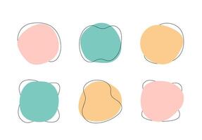 Color liquid abstract blob shapes, pastel irregular organic random forms, fluid silhouette, simple smooth ink stain. Highlight for social media stories vector