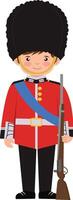 Cartoon British Guard in Uniform vector