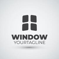 Simple window logo design for interior construction architecture property business design template vector