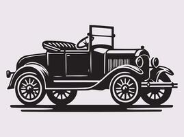 Retro Black Color Vintage Car Silhouette for Auto Fans and Design Projects vector