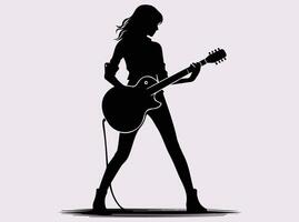 Black Color Silhouette of a Band Performing on Stage vector