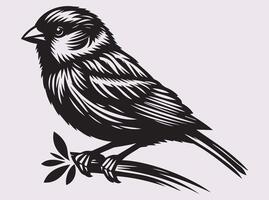 Sparrow Bird Silhouette, Simple and Stylish Bird Art vector