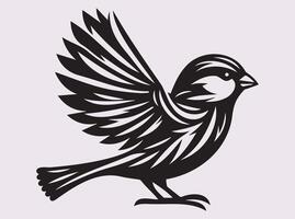 Bold Black Sparrow Silhouette, Simple and Elegant Bird Design vector