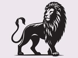 Dynamic Black Lion Silhouette, Lion in Action and Motion Design vector