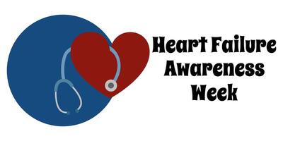 Heart Failure Awareness Week, simple horizontal banner or poster on the topic of health vector