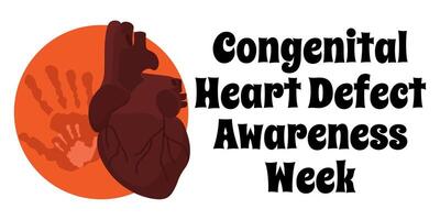 Congenital Heart Defect Awareness Week, simple horizontal banner or poster on the topic of health vector