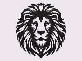 Black Silhouette of Lion Face, Strong Majestic Lion Head Design vector