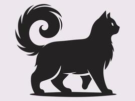 Alluring Black Cat Silhouette in a Stylish and Artistic Design vector